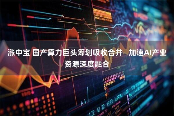 涨中宝 国产算力巨头筹划吸收合并   加速AI产业资源深度融合